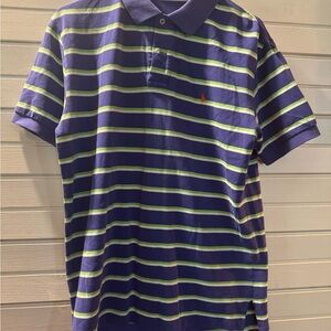 Polo by Ralph Lauren Men's Polo Shirt - Purple and Yellow Stripes
